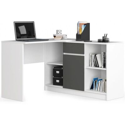 AKORD Bureau d'angle Blanc - Solution Modulaire de Bureau - Publicité AKORD Bureau d'angle Blanc - Solution Modulaire de Bureau - Publicité