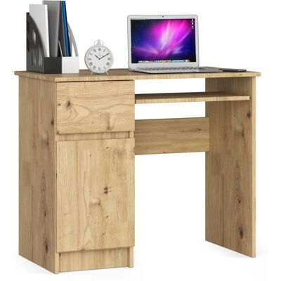 Escritorio de Ordenador AKORD Roble - 90cm, 1 Puerta, 1 Cajón Escritorio de Ordenador AKORD Roble - 90cm, 1 Puerta, 1 Cajón