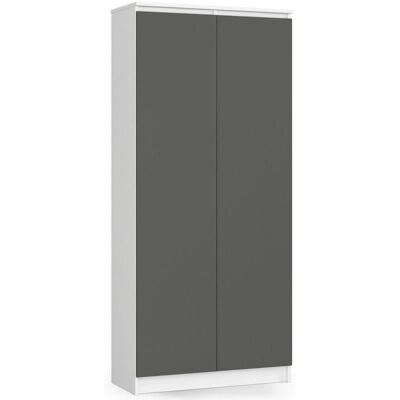 AKORD Estantería de Oficina - 80cm Blanco y Gris - Estilo Minimalista AKORD Estantería de Oficina - 80cm Blanco y Gris - Estilo Minimalista