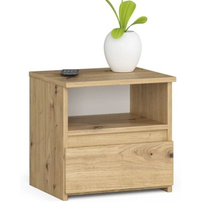 AKORD Mesita de noche - Roble Artisan, 1 cajón - Mueble compacto AKORD Mesita de noche - Roble Artisan, 1 cajón - Mueble compacto