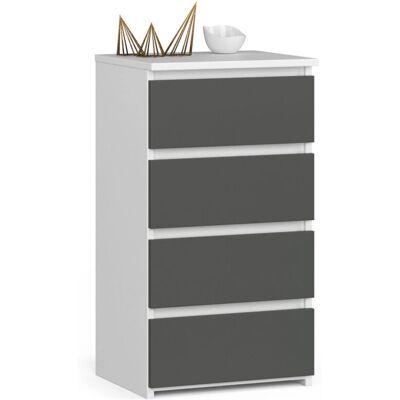 Akord Petite Blanche 4 Tiroirs - Commode - Publicité Akord Petite Blanche 4 Tiroirs - Commode - Publicité