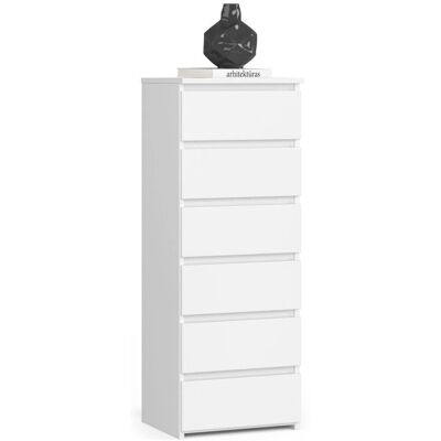 Commode Blanche Akord 6 Tiroirs - Mobilier - Publicité Commode Blanche Akord 6 Tiroirs - Mobilier - Publicité