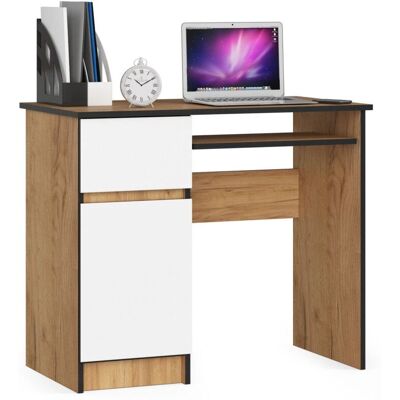 AKORD FÁBRICA DE MUEBLES IP0PBIUCRAFTBIAPIKSLEW Escritorio de ordenador Blanco, Roble AKORD FÁBRICA DE MUEBLES IP0PBIUCRAFTBIAPIKSLEW Escritorio de ordenador Blanco, Roble