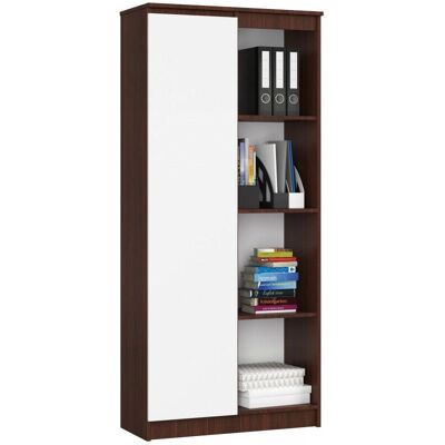 Estantería Oficina AKORD Wenge/Blanco - 80x35x180 cm Estantería Oficina AKORD Wenge/Blanco - 80x35x180 cm