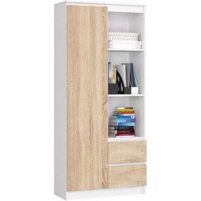Estantería de oficina AKORD R11 - Blanco, 7 estantes, 1 puerta Estantería de oficina AKORD R11 - Blanco, 7 estantes, 1 puerta