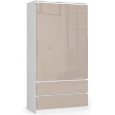 AKORD Blanc et Cappuccino Armoire à 2 Portes - Armoire - Publicité AKORD Blanc et Cappuccino Armoire à 2 Portes - Armoire - Publicité