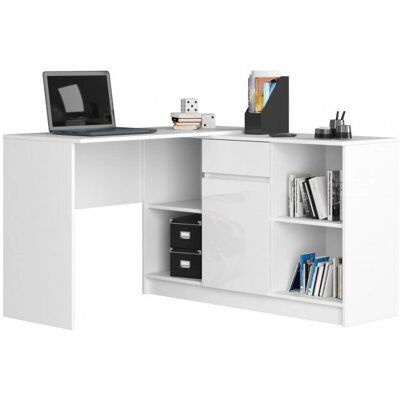 Bureau d'angle blanc AKORD B17 avec rangement - Bureau et unité de rangement - Publicité Bureau d'angle blanc AKORD B17 avec rangement - Bureau et unité de rangement - Publicité