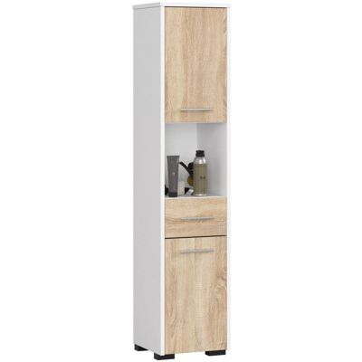 Armoire de rangement de salle de bain AKORD - Blanc Mobilier de salle de bain polyvalent - Publicité Armoire de rangement de salle de bain AKORD - Blanc Mobilier de salle de bain polyvalent - Publicité