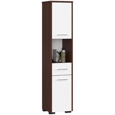 AKORD Badezimmer-Speicher Schrank - Wenge/Weiß - 30x140x30 cm AKORD Badezimmer-Speicher Schrank - Wenge/Weiß - 30x140x30 cm