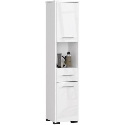 Armoire de rangement salle de bain AKORD - Blanc - Bois mélaminé - 30x140x30 cm - Publicité Armoire de rangement salle de bain AKORD - Blanc - Bois mélaminé - 30x140x30 cm - Publicité