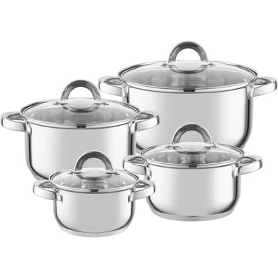 Florina Claude 8-teiliges Edelstahgeschirr-Set - Induktion geeignet Florina Claude 8-teiliges Edelstahgeschirr-Set - Induktion geeignet