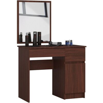 Bureau de Maquillage AKORD Wengé avec Miroir, 1 Porte & 2 Tiroirs - Bureau - Publicité Bureau de Maquillage AKORD Wengé avec Miroir, 1 Porte & 2 Tiroirs - Bureau - Publicité