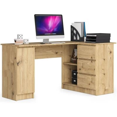 Escritorio de ordenador de roble AKORD - Espacio de trabajo en forma de L ergonómico Escritorio de ordenador de roble AKORD - Espacio de trabajo en forma de L ergonómico