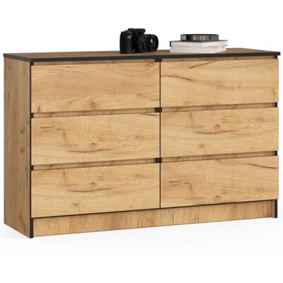 AKORD Madera Marrón Ahorrador de Espacio 6 Cajones - Cómoda AKORD Madera Marrón Ahorrador de Espacio 6 Cajones - Cómoda