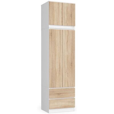 Armario de Dormitorio Blanco AKORD - 3 Estantes, 2 Puertas - Armario Armario de Dormitorio Blanco AKORD - 3 Estantes, 2 Puertas - Armario