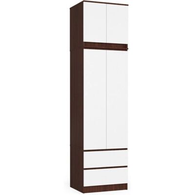 AKORD Wenge Vaatekaappi - 2 ovet, 3 hyllyt, 234cm korkeus AKORD Wenge Vaatekaappi - 2 ovet, 3 hyllyt, 234cm korkeus