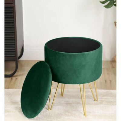 Puf de Terciopelo AKORD LILI - Almacenamiento, Diseño Redondo Moderno Puf de Terciopelo AKORD LILI - Almacenamiento, Diseño Redondo Moderno