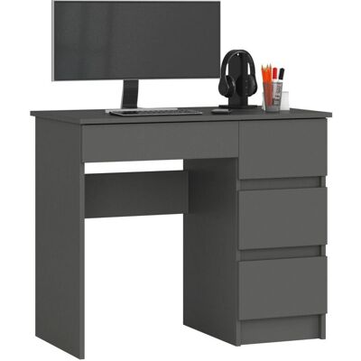 AKORD A7 Tietokonepöytä - 4 laatikkoa, 90x50x77 cm, Oikea AKORD A7 Tietokonepöytä - 4 laatikkoa, 90x50x77 cm, Oikea