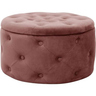Pouf rond en velours avec rangement AKORD ALIA - Meuble d'appoint - Publicité Pouf rond en velours avec rangement AKORD ALIA - Meuble d'appoint - Publicité