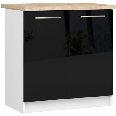 Armoire de cuisine modulaire AKORD Blanc/Noir - 80cm - Publicité Armoire de cuisine modulaire AKORD Blanc/Noir - 80cm - Publicité