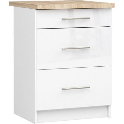 Armoire de cuisine AKORD S60 - Blanc, 3 tiroirs, Design moderne - Publicité Armoire de cuisine AKORD S60 - Blanc, 3 tiroirs, Design moderne - Publicité