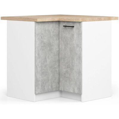 Armario de Cocina Esquinero AKORD S90 - Blanco y Gris - 90cm Armario de Cocina Esquinero AKORD S90 - Blanco y Gris - 90cm