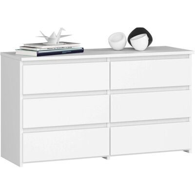 Akord Modelo CL100 Cómoda Blanca con 6 Cajones Akord Modelo CL100 Cómoda Blanca con 6 Cajones