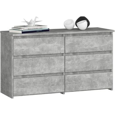 Coiffeuse Akord CL100 Gris Béton 6 Tiroirs - Meuble - Publicité Coiffeuse Akord CL100 Gris Béton 6 Tiroirs - Meuble - Publicité
