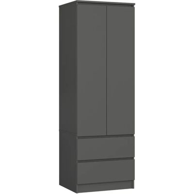 Armoire AKORD S60 Gris Graphite - 2 portes 2 tiroirs - Publicité Armoire AKORD S60 Gris Graphite - 2 portes 2 tiroirs - Publicité