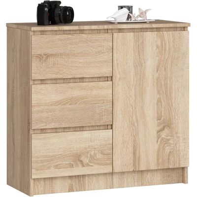Akord JERRY Roble Sonoma Commode - 80cm - Publicité Akord JERRY Roble Sonoma Commode - 80cm - Publicité