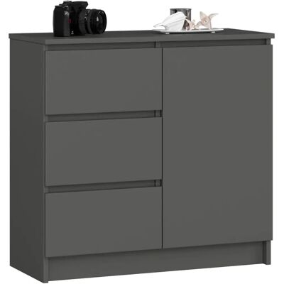 Cómoda AKORD JERRY Moderna - 80cm 3 Cajones 2 Estantes Cómoda AKORD JERRY Moderna - 80cm 3 Cajones 2 Estantes