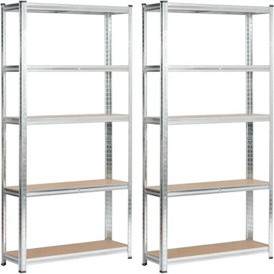 Conjunto de Estanterías de Acero Akord - 5 Estantes Ajustables - Almacenamiento Pesado Conjunto de Estanterías de Acero Akord - 5 Estantes Ajustables - Almacenamiento Pesado