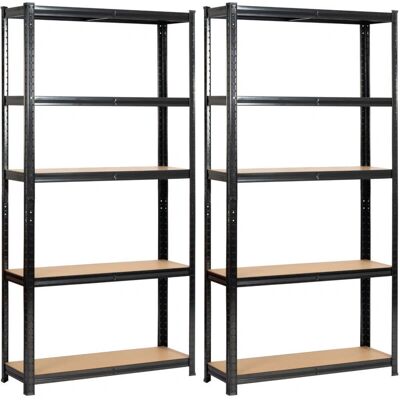 Conjunto de Estanterías de Metal AKORD - 90x30x180 cm, Negro, 5 Estantes Conjunto de Estanterías de Metal AKORD - 90x30x180 cm, Negro, 5 Estantes
