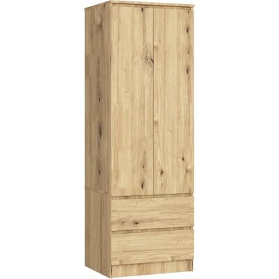 Armario AKORD S60 Roble Artesano - 2 Puertas, 2 Cajones, 1 Estante, 180cm Armario AKORD S60 Roble Artesano - 2 Puertas, 2 Cajones, 1 Estante, 180cm