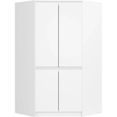Armoire d'angle Akord S100 Blanc - 4 portes, 6 étagères - Publicité Armoire d'angle Akord S100 Blanc - 4 portes, 6 étagères - Publicité
