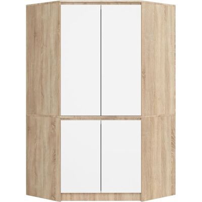 Armoire d'Angle Akord S100 - 4 Portes, 6 Étagères - Blanc - Publicité Armoire d'Angle Akord S100 - 4 Portes, 6 Étagères - Blanc - Publicité