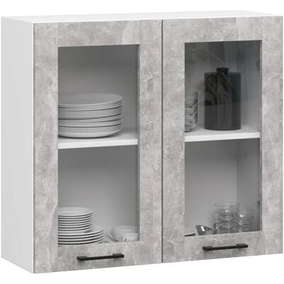 Vitrine de cuisine suspendue haute Akord avec portes en verre - Meuble de cuisine - Publicité Vitrine de cuisine suspendue haute Akord avec portes en verre - Meuble de cuisine - Publicité