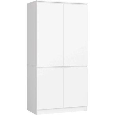 Armoire Blanche S90 Akord - 4 Portes, 90x51x180 cm - Publicité Armoire Blanche S90 Akord - 4 Portes, 90x51x180 cm - Publicité