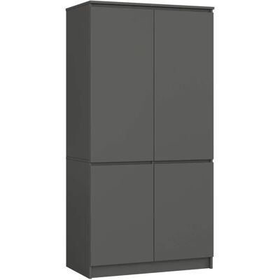 Armario Akord S90 Gris Grafito - 4 puertas 90x51x180 cm Armario Akord S90 Gris Grafito - 4 puertas 90x51x180 cm