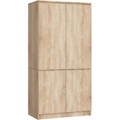 Armoire S90 Chêne Sonoma - 4 portes 90x51x180 cm - Publicité Armoire S90 Chêne Sonoma - 4 portes 90x51x180 cm - Publicité