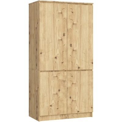 Akord S90 Roble Artisan Vaatekaappi - 4 ovet 90x51x180cm Akord S90 Roble Artisan Vaatekaappi - 4 ovet 90x51x180cm