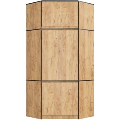 Armario Esquinero Akord S100 - Roble Craft, 6 Puertas, 9 Estantes Armario Esquinero Akord S100 - Roble Craft, 6 Puertas, 9 Estantes