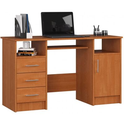 AKORD Escritorio de ordenador - Marrón - 124cm x 74cm x 52cm - Oficina y Estudio AKORD Escritorio de ordenador - Marrón - 124cm x 74cm x 52cm - Oficina y Estudio