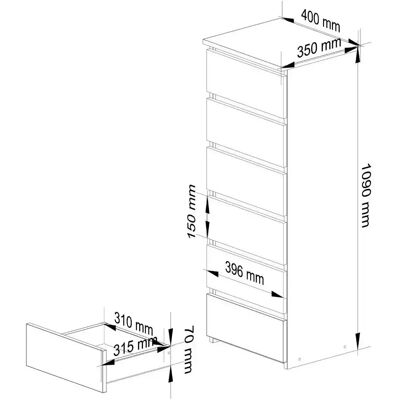 Höffner Carlo 6-Schubladen Kommode - Kommode Höffner Carlo 6-Schubladen Kommode - Kommode