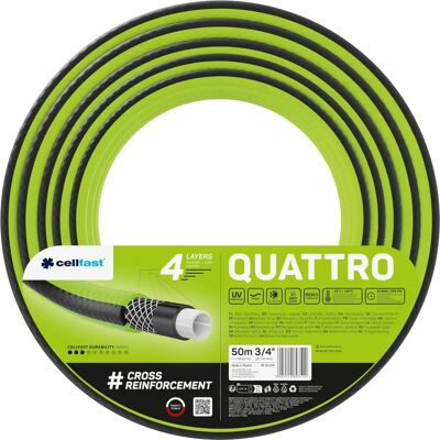 Manguera de jardín Cellfast Quattro - 50m Resistente y Flexible Manguera de jardín Cellfast Quattro - 50m Resistente y Flexible
