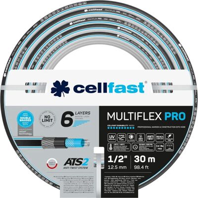 Cellfast Garden Hose - Multiflex Pro ATS2 - Flexible, Durable, 30m Cellfast Garden Hose - Multiflex Pro ATS2 - Flexible, Durable, 30m