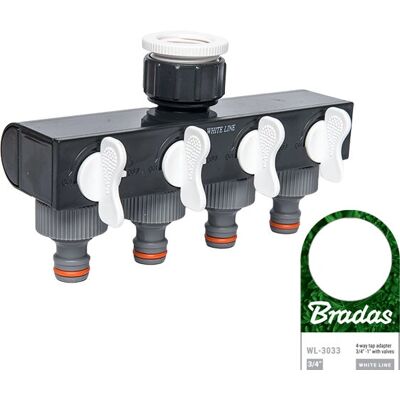 Bradas WL-3033 Verstellbarer 4-Fach-Gartenschlauchverteiler - Bewässerungssystem Zubehör Bradas WL-3033 Verstellbarer 4-Fach-Gartenschlauchverteiler - Bewässerungssystem Zubehör