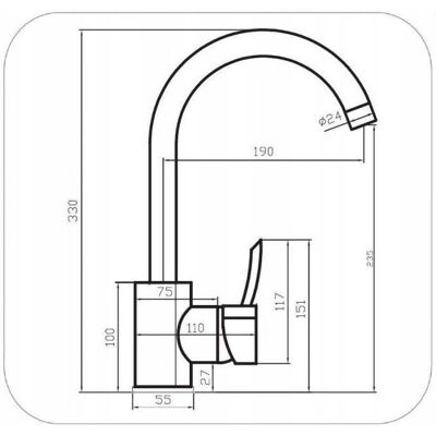DIAM - TENERIFE - Deck mounted - C-spout - Faucet DIAM - TENERIFE - Deck mounted - C-spout - Faucet