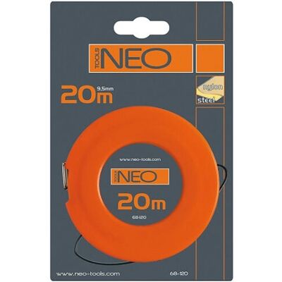 Neo 68-120 Meetlint - 20m, Kunststof, Zwart, Oranje Neo 68-120 Meetlint - 20m, Kunststof, Zwart, Oranje