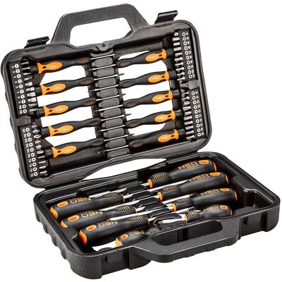 NEO Schraubenzieher-Set - 58 Stück mit Bits und ergonomischen Griffen NEO Schraubenzieher-Set - 58 Stück mit Bits und ergonomischen Griffen